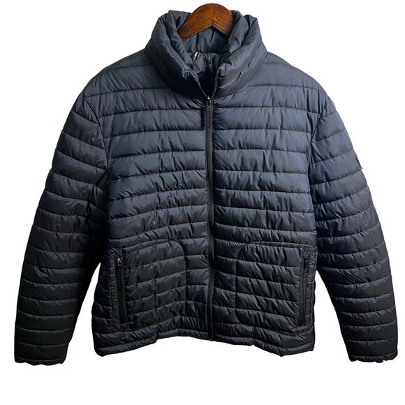 Superdry Navy Puffer Jacket Men’s XXL Double Zip Fuji - Picture 2 of 13